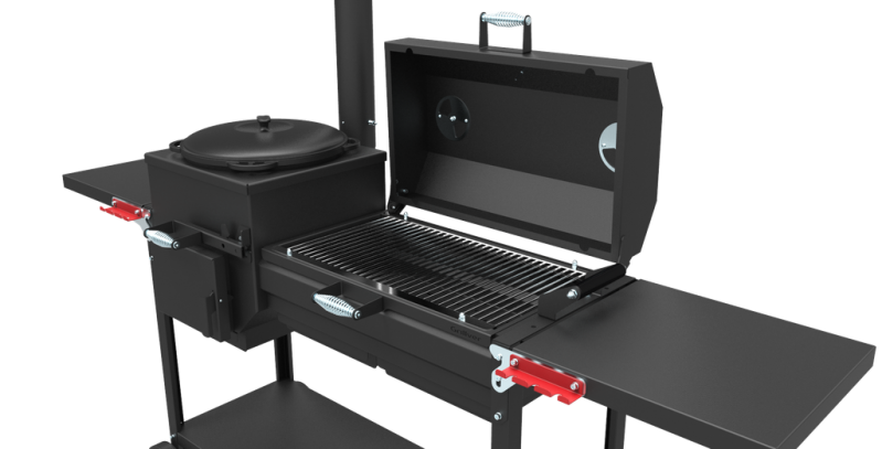 Utschak-Mangal mit Grilldeckel und Edelstahlrost - Comfort Lift Air "Iskander" 400